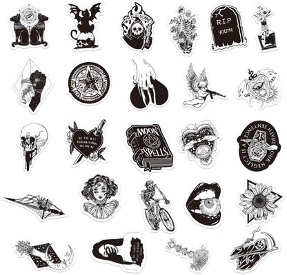 Gothic stickers 50 pieces no repeat removable vinyl diy trendy aesthetic decal stickers