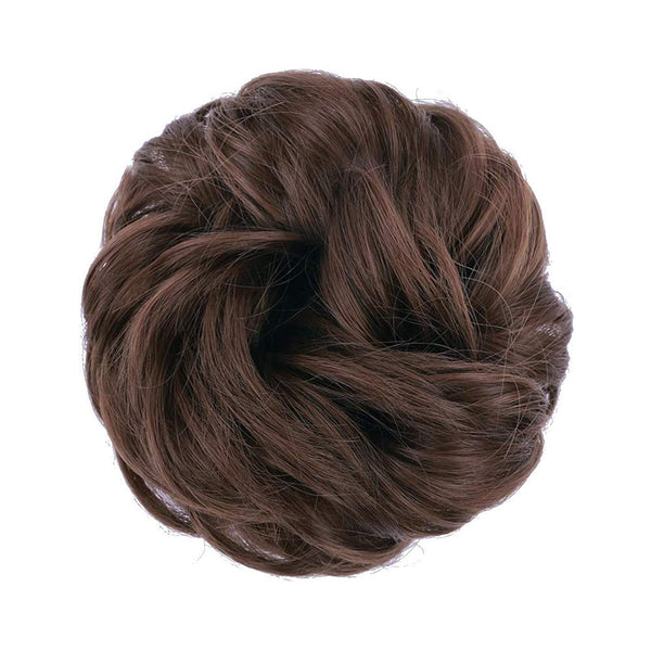 Dark Mocha Brown Messy Buns | Set of 2 | Limited Time Offer | Act Now! | FAUX Human Hair Curly Chignon Extensions Scrunchy Updo Hairpieces