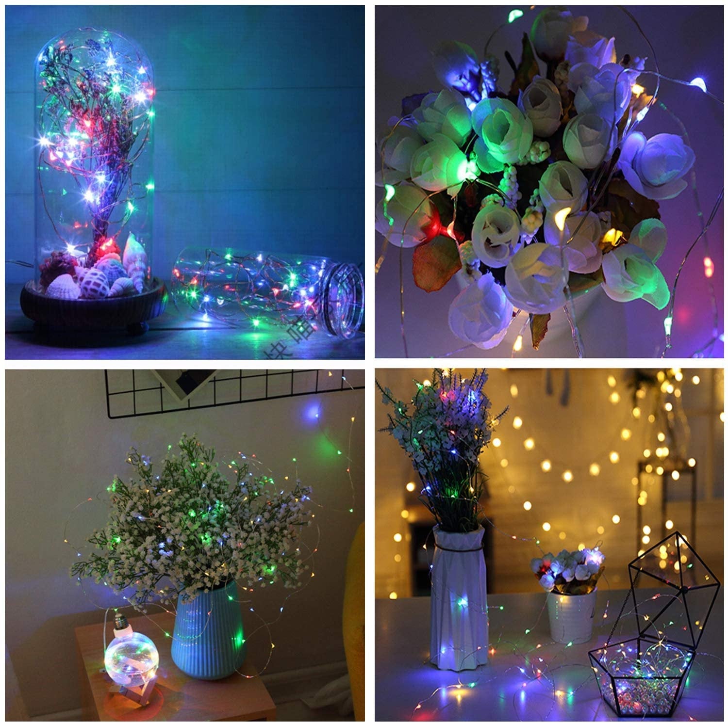 2 Pack Music Sync  Fairy Lights USB Powered 33 FT 100 LED 12 Modes with Remote Control Sound Activated Waterproof Indoor Outdoor Multicolor