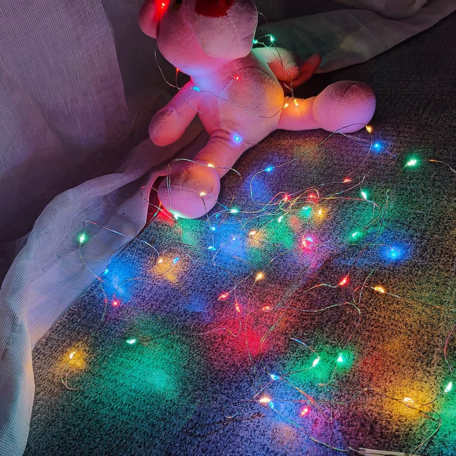 2 Pack Music Sync  Fairy Lights USB Powered 33 FT 100 LED 12 Modes with Remote Control Sound Activated Waterproof Indoor Outdoor Multicolor