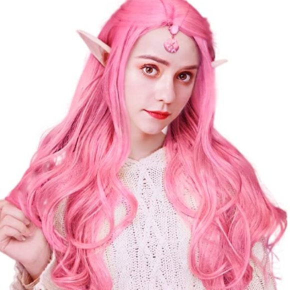 Cotton candy pink | synthetic daily wear 24" wig |top trendy hairstyle | best quality heat resistant fiber | real human hair look and feel