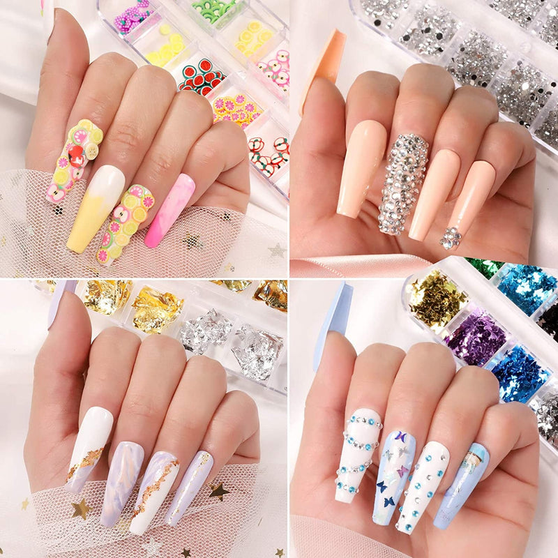 Nail Art Addict Kit | EVERYTHING You Need in A Nail Art Kit For Beginners | Rhinestones Pearls | Fruit Slices | Butterfly Nail Art Stickers