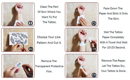 5 Full Arm 7 x 18.9" Sheets Waterproof Fake Tattoo Temporary Realistic Waterproof Full Arm Fake Tattoo Flower Can Also Use for DIY Crafting