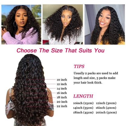 Deep Wave Clip ins Hair Extensions Virgin Human Hair Wavy Unprocessed Clip in Hair Extensions Set of 10 You Choose the Length from 10 - 20"