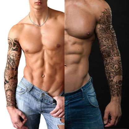 6 Full Arm 6 x 18" Sheets Waterproof Fake Tattoo Temporary Realistic Waterproof Full Arm Fake Tattoo Flower Can Also Use for DIY Crafting