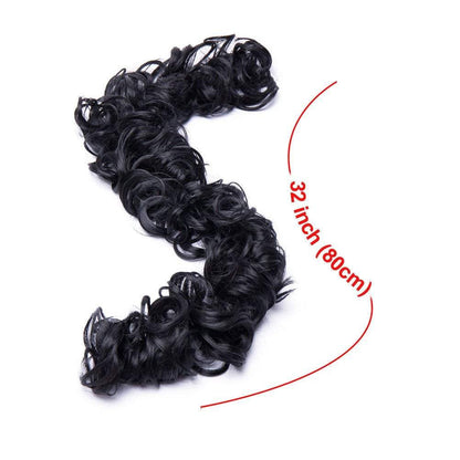 Messy bun juva bun hair scrunchie fluffy curly tousled updo diy wrap around ponytail hairpiece 32inch wavy donut chignons