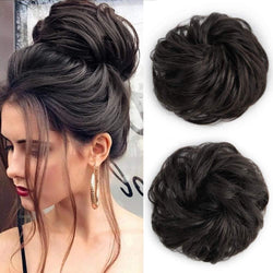 100% Brazilian Human Hair Curly Messy Bun Scrunchie Updo Hairpiece Add Instant Volume to Hair The Best Quality Real Human Hair Messy Bun