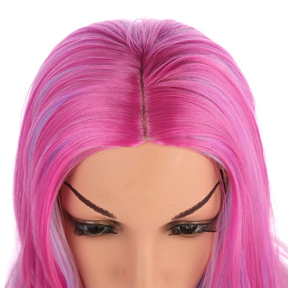 Multi-Color Pastel Rainbow | Charming Lolita | Rave Party | Pink and Light Lavender | Mixed Ombre 24" | Cosplay, Drag Queen Hair, Luxury Wig