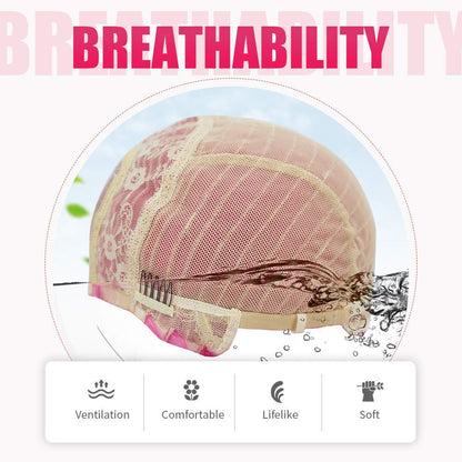 Hot Pink 14" Shoulder Length Middle Parting Full Synthetic Top with an Exquisite Lace Scalp Quality Heat Resistant Fiber Human Hair Feel Wig