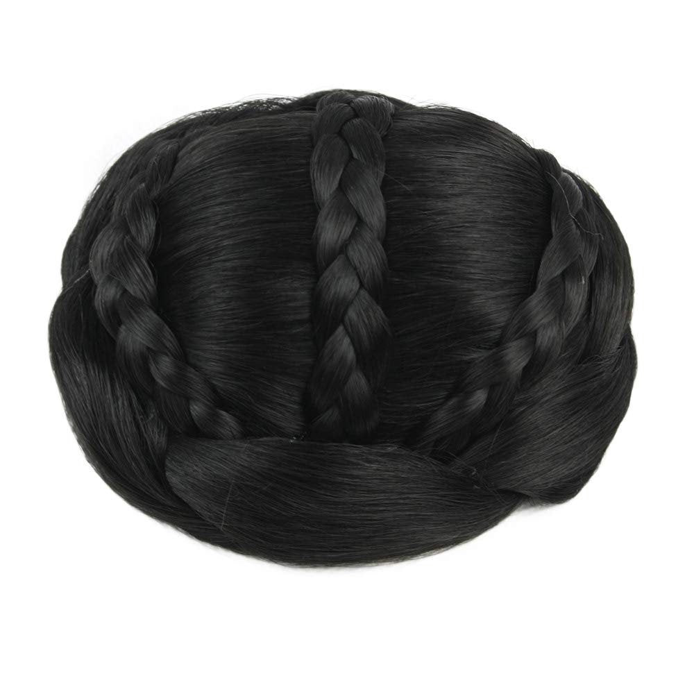 French girl style | thick faux human hair | braided hair bun |  color choice of 6 | fashion trending | super fluffy | get 2 for cat ear buns