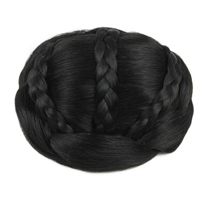French girl style | thick faux human hair | braided hair bun |  color choice of 6 | fashion trending | super fluffy | get 2 for cat ear buns