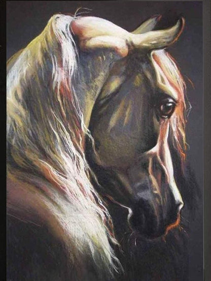 Set of 2 5D DIY Diamond Painting by Number Kit Full Round Drill Crystal Embroidery Kit for Home Wall Decor Horse 12x14 inches