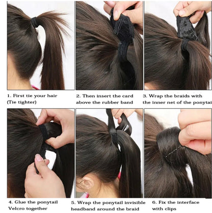 Long Straight Ponytail , Clip In Ponytail Hair Extension , Synthetic Fake Hair Best Seller