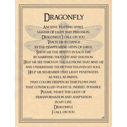 Dragonfly Spirit Animal Prayer Parchment Paper Poster Perfect Size For Framing and Gift Giving 8 1/2 x 11" Parchment Posters Altar Supplies