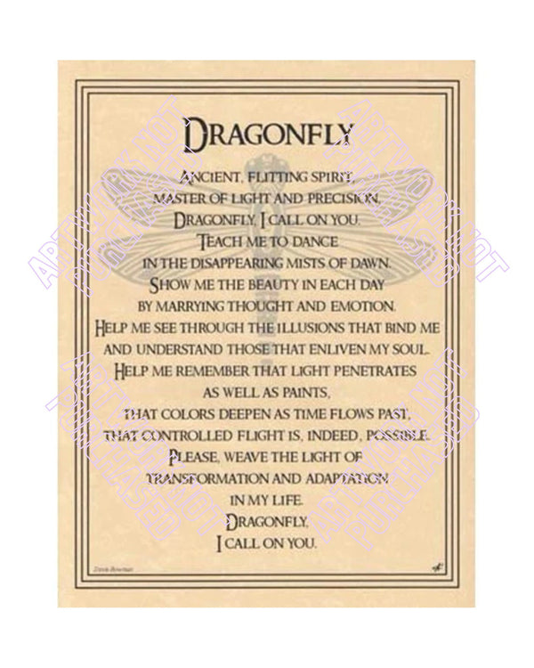 Dragonfly Spirit Animal Wall Art-8x10 Ready to Print and Frame Artwork Home Decor Great Wicca Gift Fantasy Print CANVA LINK Can Be Edited