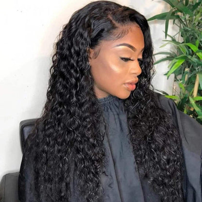 180 Density Wet and Wavy Water Wave Wig With Baby Hair 13X4 Glueless HD Lace Front Curly Pre Plucked Hairline 30" Brazilian Virgin Human Wig