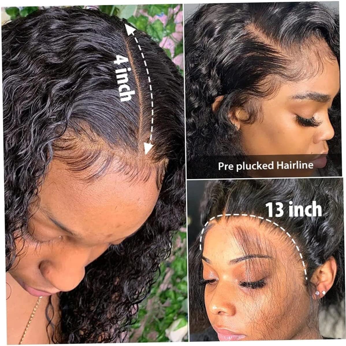 180 Density Wet and Wavy Water Wave Wig With Baby Hair 13X4 Glueless HD Lace Front Curly Pre Plucked Hairline 30" Brazilian Virgin Human Wig
