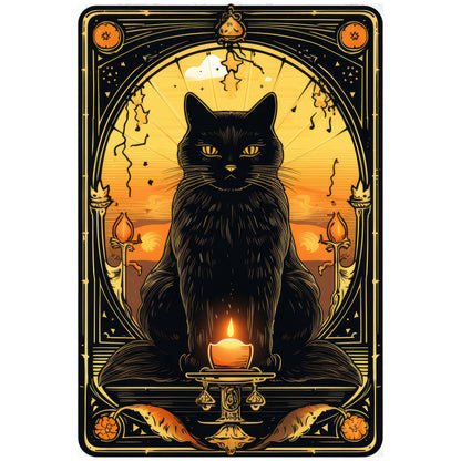 Halloween Cat Tarot Card Clipart Bundle DIY Printable Witch Gift Black Cat Art Gothic Cards Instant Download 300 DPI Transparent Background