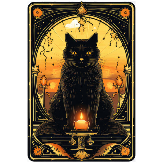 Halloween Cat Tarot Card Clipart Bundle DIY Printable Witch Gift Black Cat Art Gothic Cards Instant Download 300 DPI Transparent Background