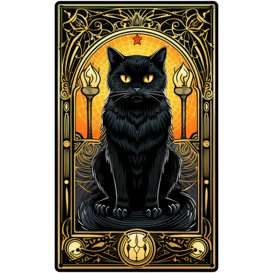Halloween Cat Tarot Card Clipart Bundle DIY Printable Witch Gift Black Cat Art Gothic Cards Instant Download 300 DPI Transparent Background