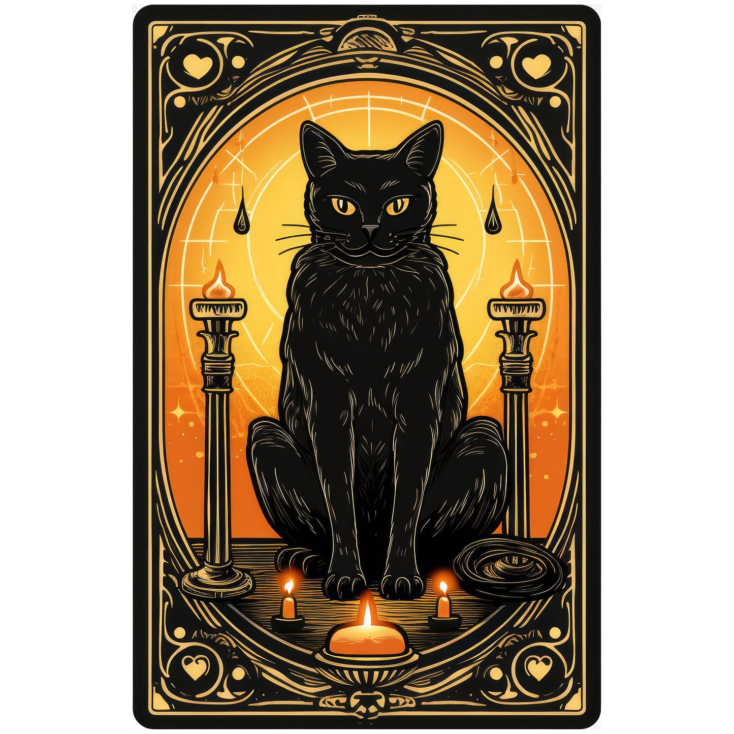 Halloween Cat Tarot Card Clipart Bundle DIY Printable Witch Gift Black Cat Art Gothic Cards Instant Download 300 DPI Transparent Background