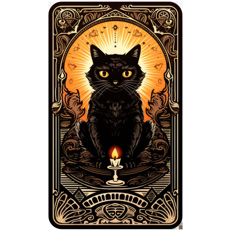 Halloween Cat Tarot Card Clipart Bundle DIY Printable Witch Gift Black Cat Art Gothic Cards Instant Download 300 DPI Transparent Background