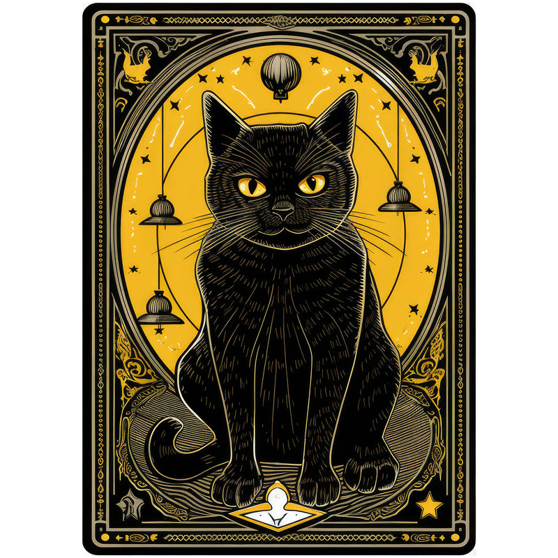 Halloween Cat Tarot Card Clipart Bundle DIY Printable Witch Gift Black Cat Art Gothic Cards Instant Download 300 DPI Transparent Background