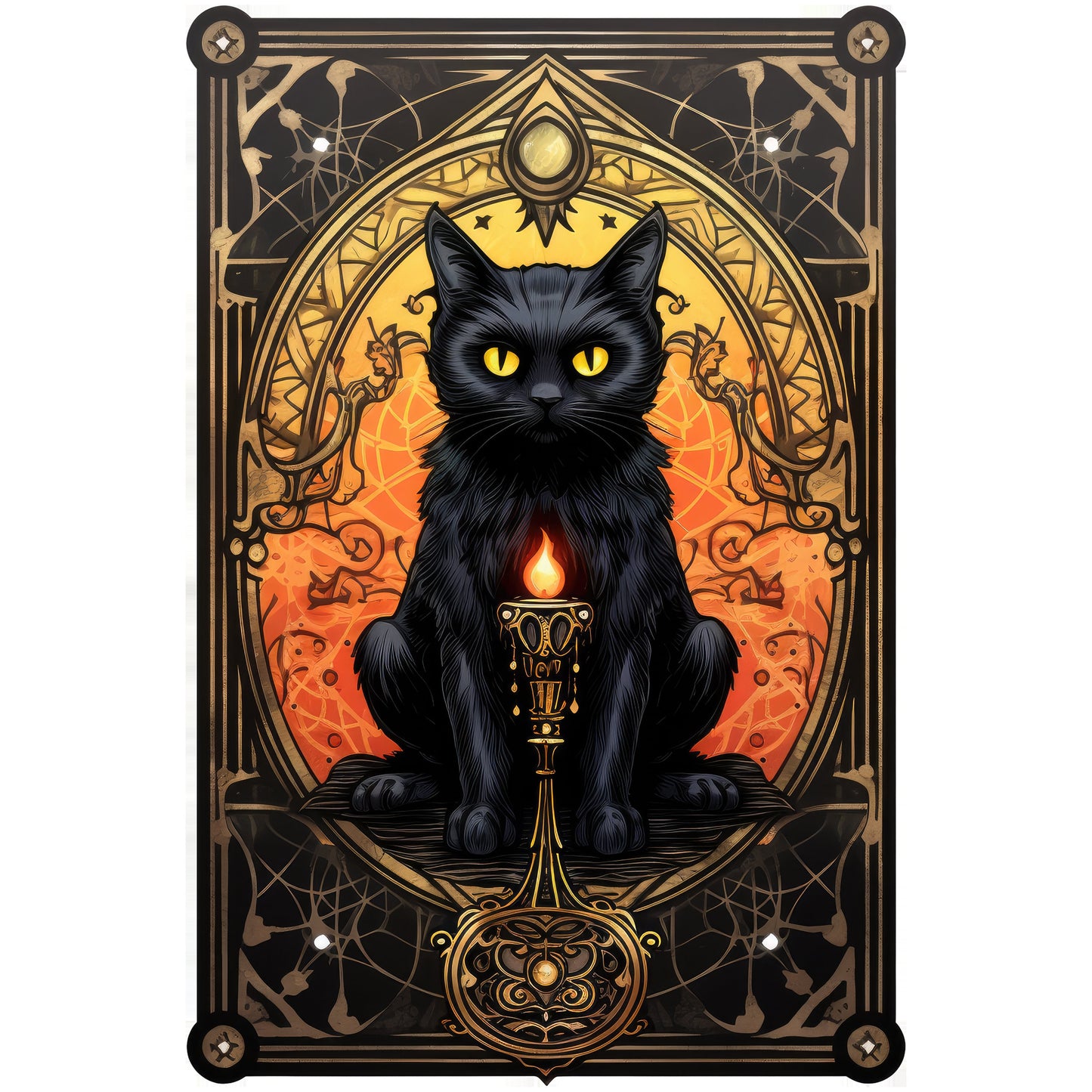 Halloween Cat Tarot Card Clipart Bundle DIY Printable Witch Gift Black Cat Art Gothic Cards Instant Download 300 DPI Transparent Background