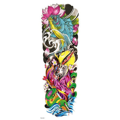 Koi Fish and Lotus Temporary Sleeve Tattoos