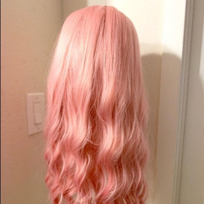 Fluffy Curly Wavy Human Hair Feel Full 26 Inch Wig